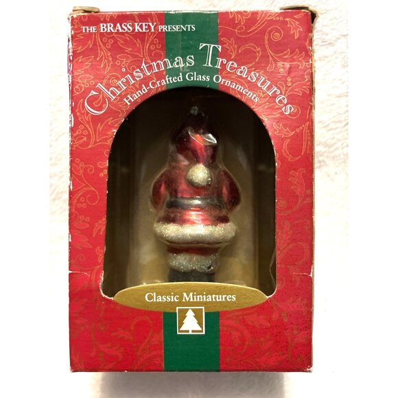 Old World Santa Ornament Brass Key Christmas Hand-Crafted Glass Miniatures VTG - Picture 3 of 10